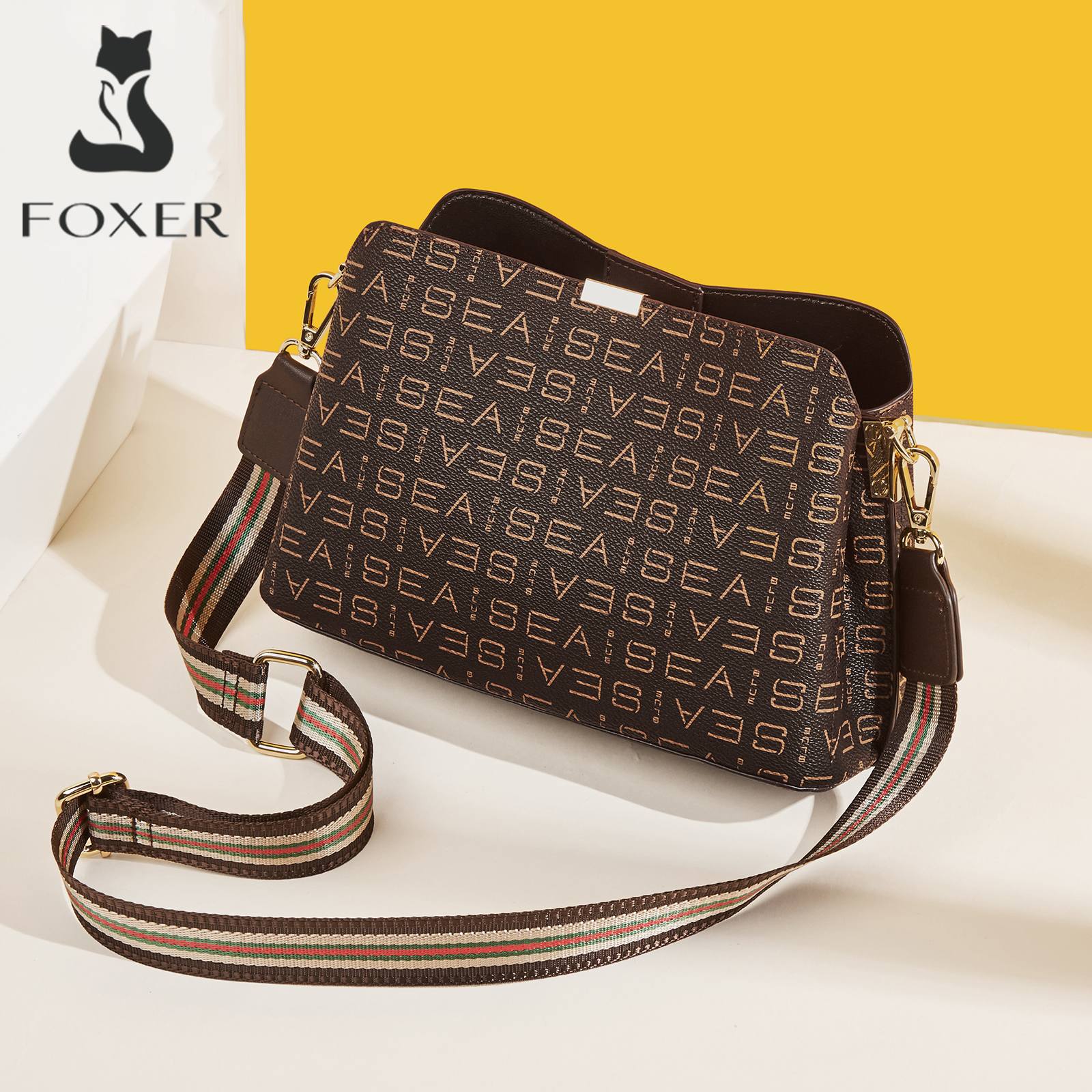 Bucket Bag Suede - FOXER Women's Shoulder Bag PVC Leather
