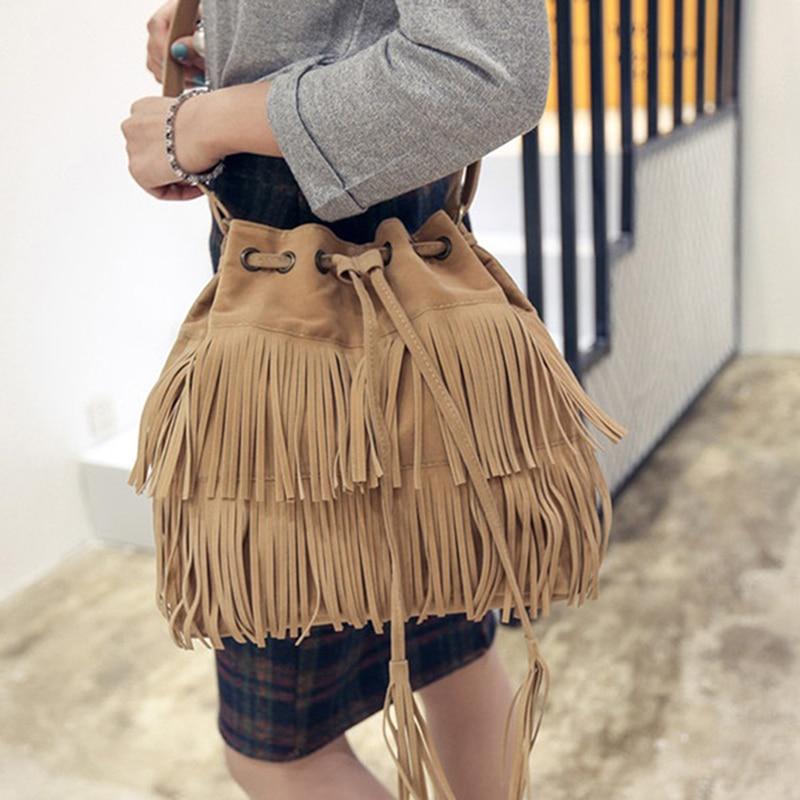 Suede Fringe Women Messenger B - Bucket Bag Suede recensione e prezzo