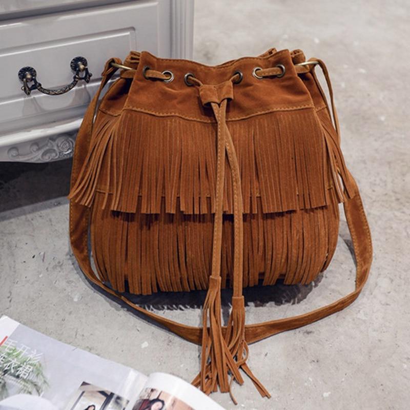 Suede Fringe Women Messenger B - Bucket Bag Suede recensione e prezzo