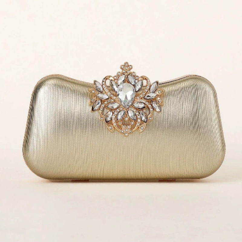 Dark Green Velvet Clutch Bag L - Luxury Bags Gold recensione e prezzo