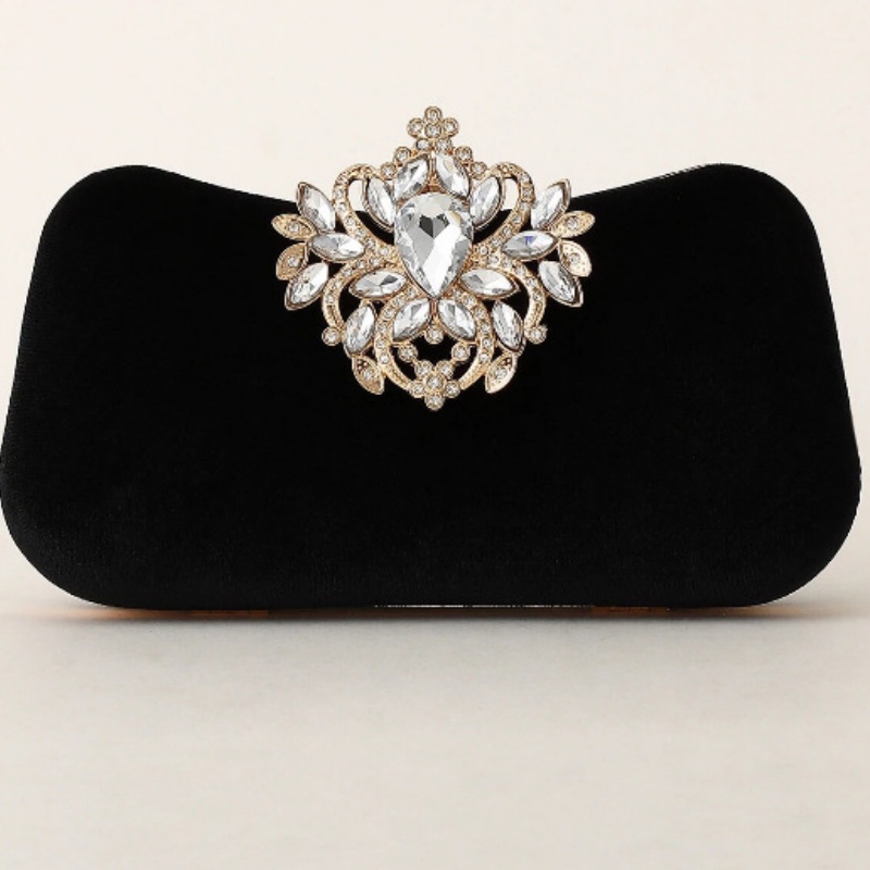 Dark Green Velvet Clutch Bag L - Luxury Bags Gold recensione e prezzo