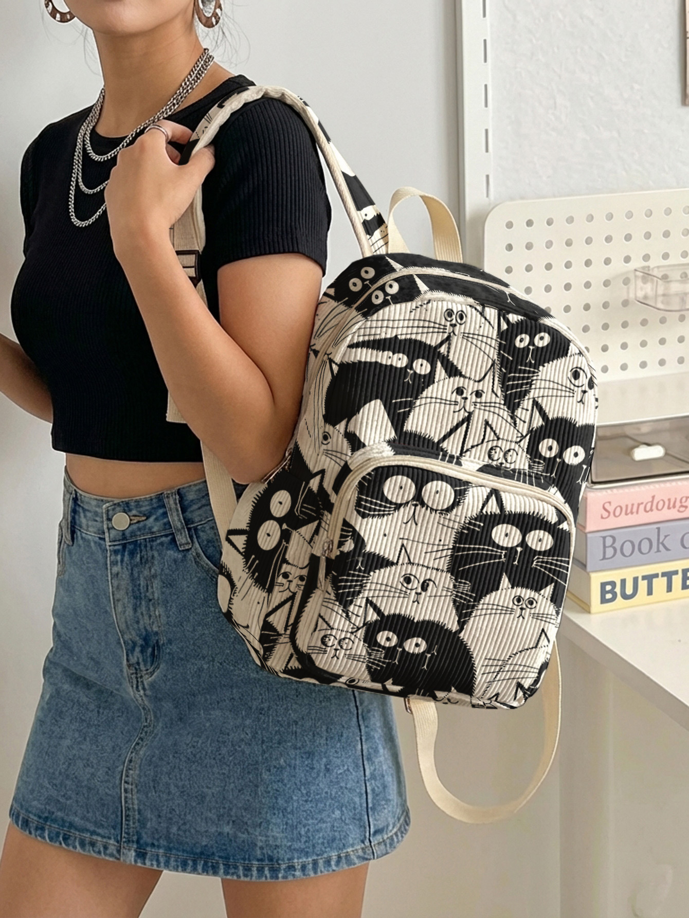 Black & White Cartoon Cats All - Luxury Bags White recensione e prezzo