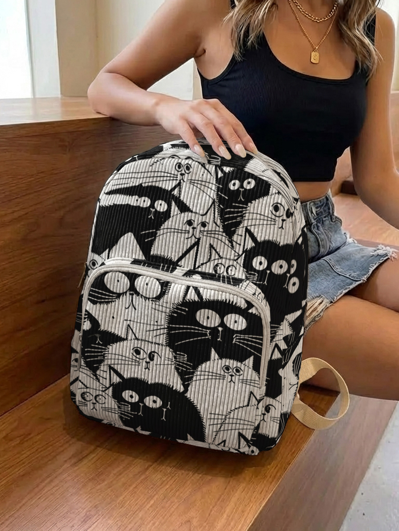 Black & White Cartoon Cats All - Luxury Bags White recensione e prezzo