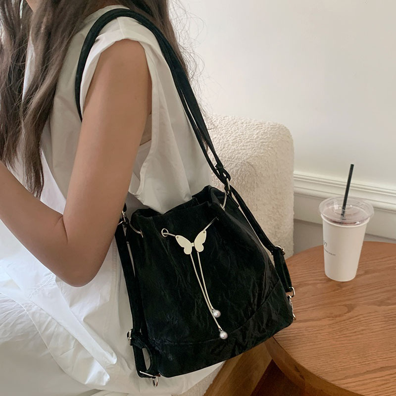 Women Mint Green Butterfly Dra - Bucket Bag Suede recensione e prezzo