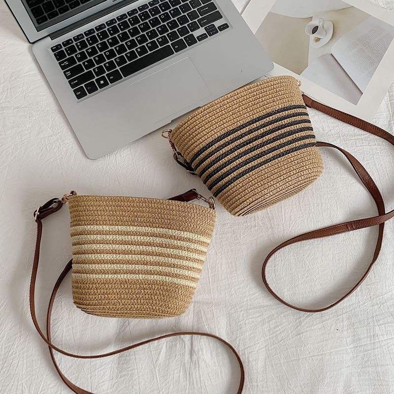 Fashion Women Straw Woven Cros - Bucket Bag Suede recensione e prezzo