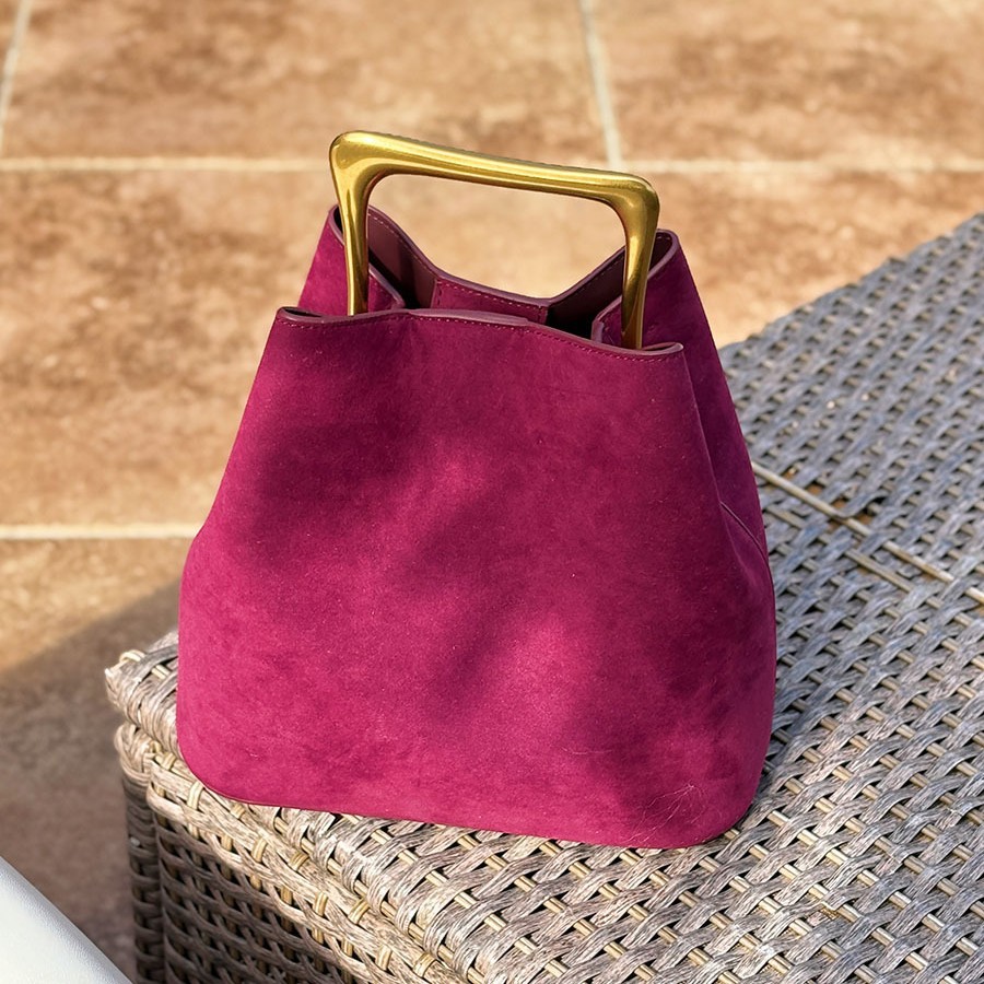 Genuine Suede Leather Women Sh - Bucket Bag Suede recensione e prezzo