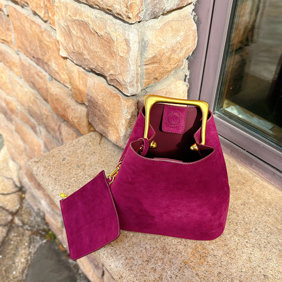 Genuine Suede Leather Women Sh - Bucket Bag Suede recensione e prezzo