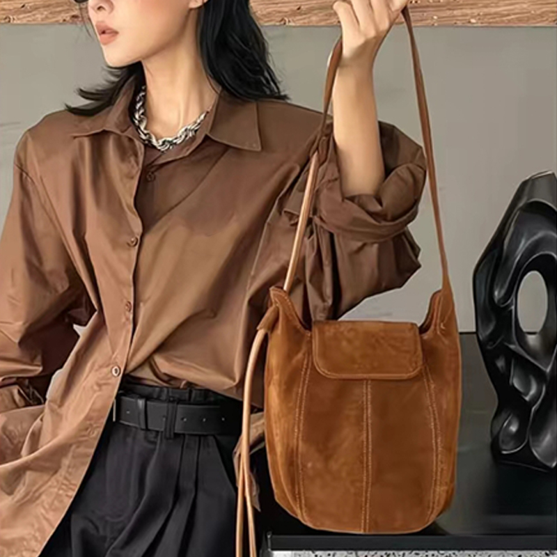 Frosted Suede Bucket Bag Pumpk - Bucket Bag Suede recensione e prezzo