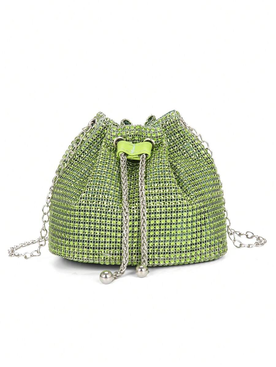 Rhinestone Bucket Bag With Cha - Bucket Bag Suede recensione e prezzo