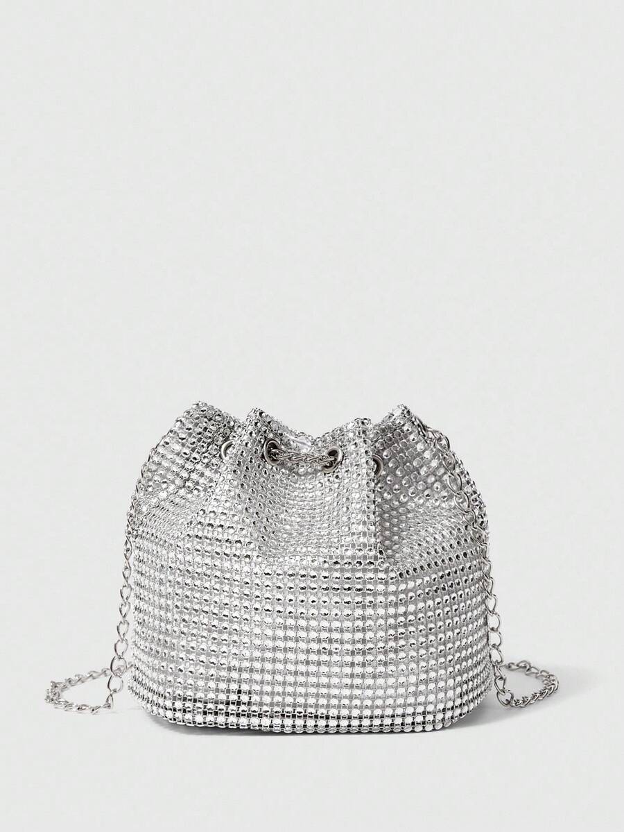 Rhinestone Embellished Bucket  - Bucket Bag Suede recensione e prezzo
