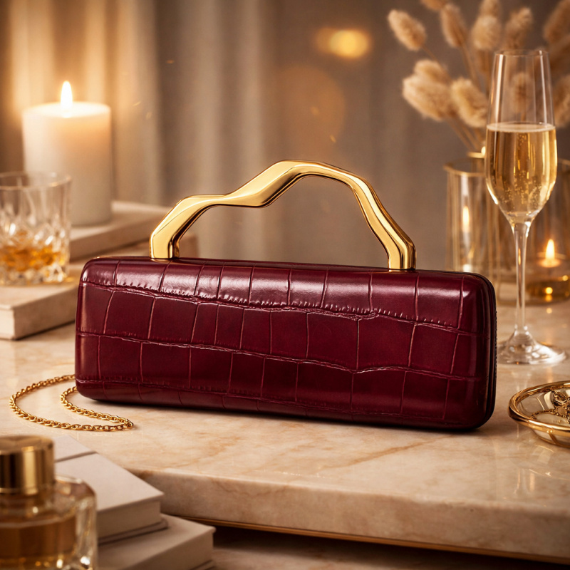 Black Crocodile Pattern Evenin - Luxury Bags Gold recensione e prezzo