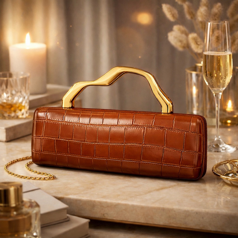 Black Crocodile Pattern Evenin - Luxury Bags Gold recensione e prezzo