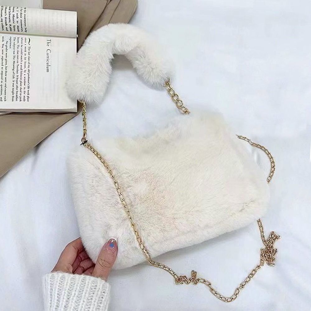 Fashion Women Fluffy Shoulder  - Luxury Bags White recensione e prezzo