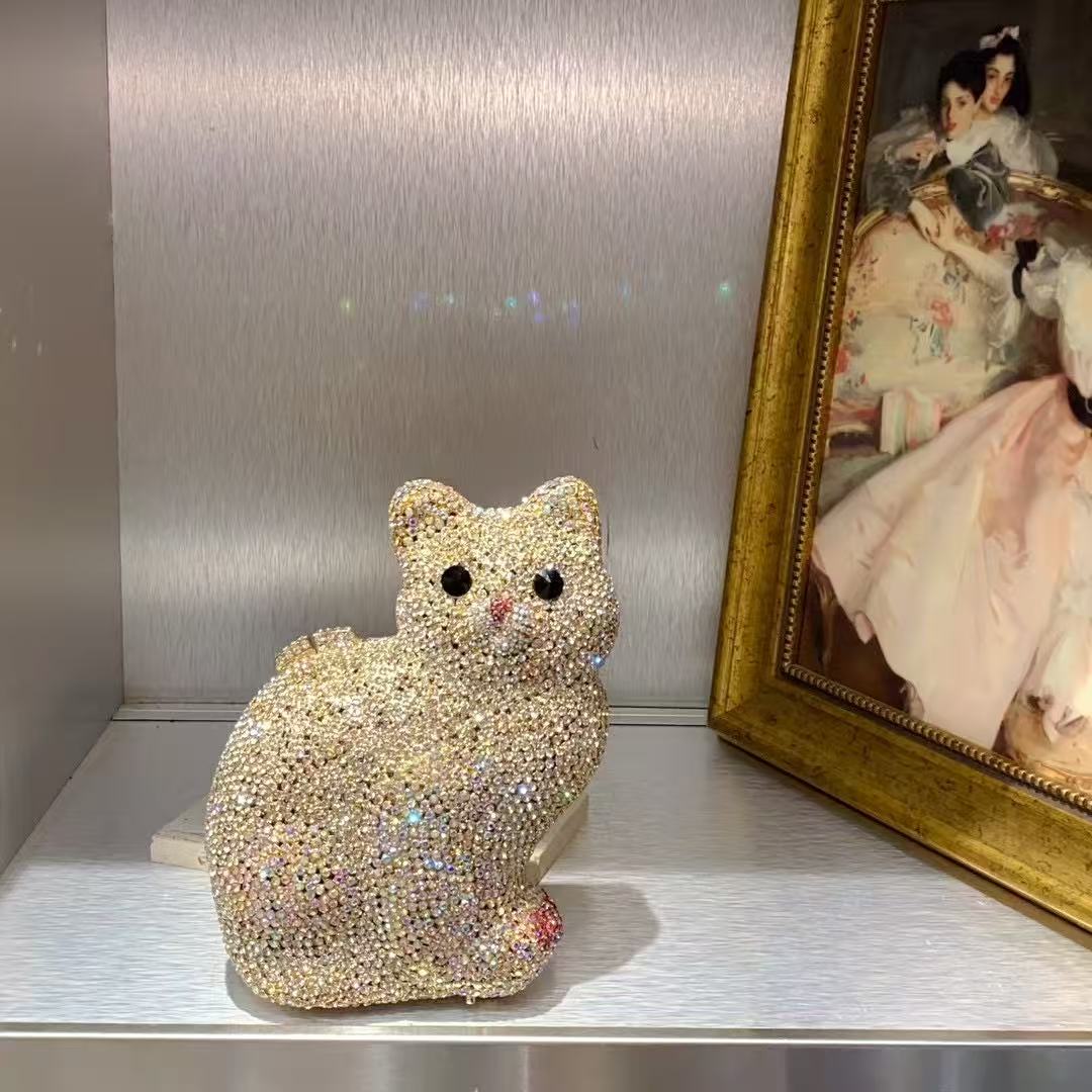 Gold Cute Cat Shape Women Hand - Luxury Bags Gold recensione e prezzo