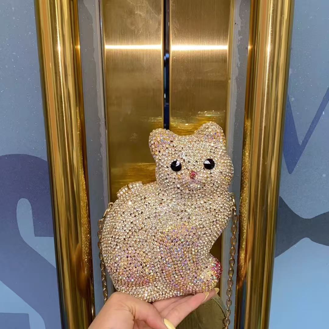 Gold Cute Cat Shape Women Hand - Luxury Bags Gold recensione e prezzo