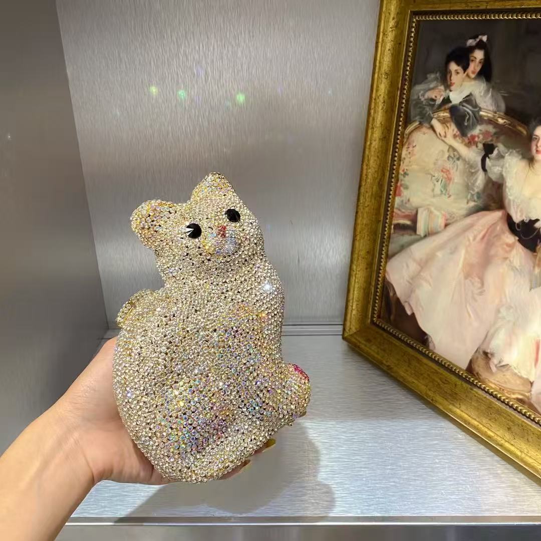 Gold Cute Cat Shape Women Hand - Luxury Bags Gold recensione e prezzo