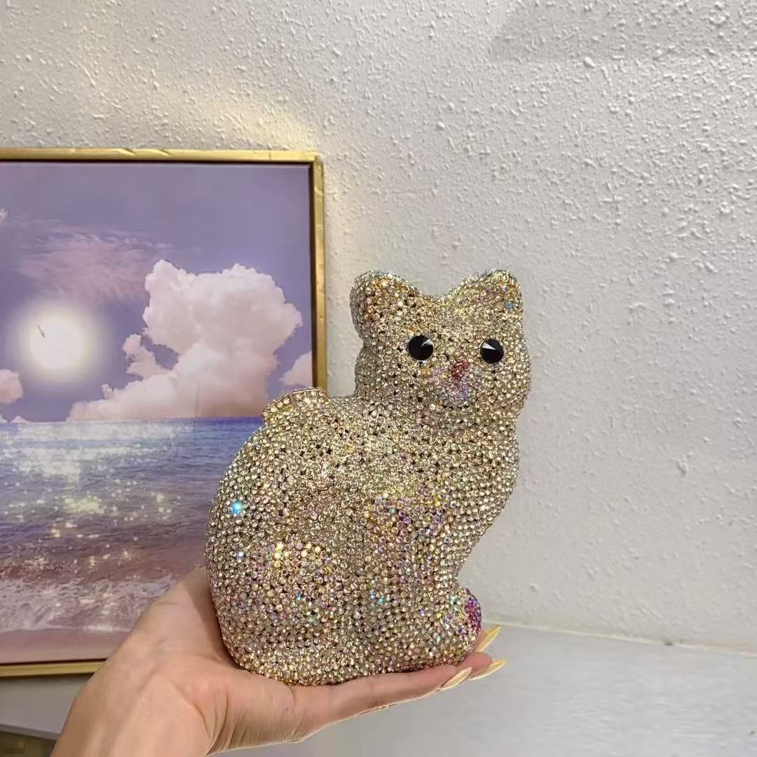 Gold Cute Cat Shape Women Hand - Luxury Bags Gold recensione e prezzo